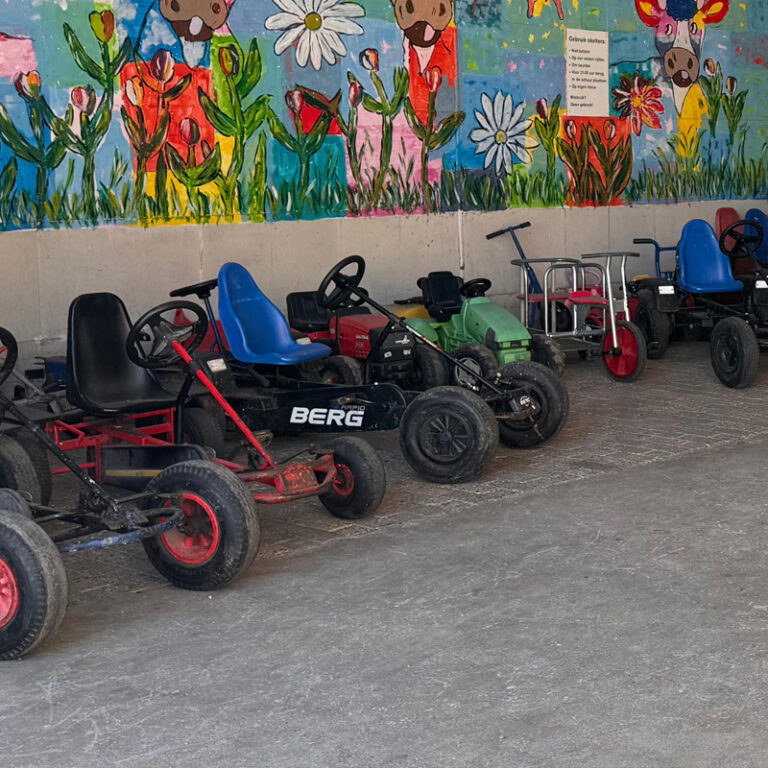 Een rij skelters klaar om mee te scheuren